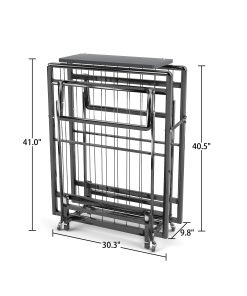Metal Folding Bed Frame with Foam Mattress of Pockets