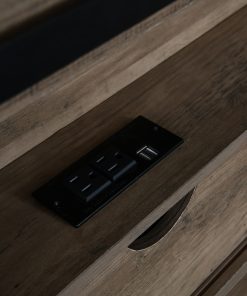 King Size Farmhouse Bed With LED Lights And Charging Station