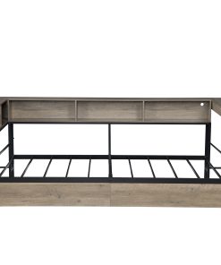 Full Size Corner Bed Frame With Bookcase And 2 Drawers