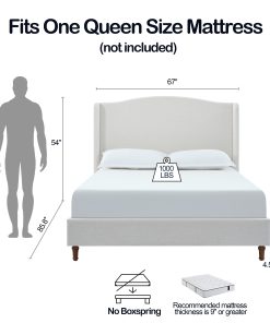 Hannah Upholstered Wingback Bed Queen Size