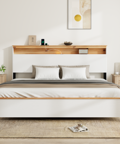 King Bedstead With Charging Station All Wood Bed Frame