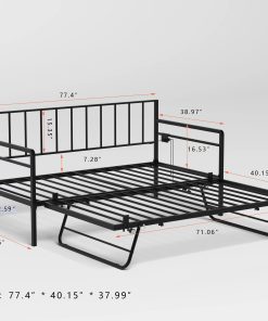 Twin Daybed with RGB LED Lights & Charging Station