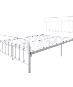 Victorian Style Metal Platform Bed Frame, Queen Size