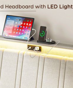 Upholstered Full Size Platform Bed Frame