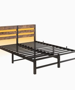 Queen Size Metal Bed Frame with Headboard