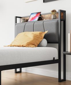 Metal & Wood Twin Size Platfrom Bed Frame