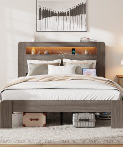 Full Size Bed Frame with Large Under Bed Storage