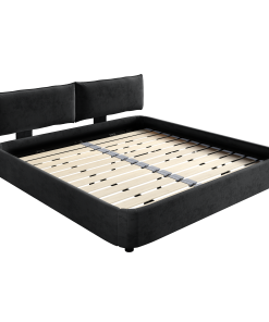 King Size Cloud Bed Frame with Oversized Padded Movable Headboard