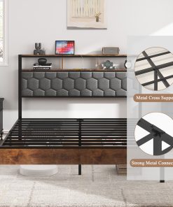 King Size Wooden Platform Bed Frame