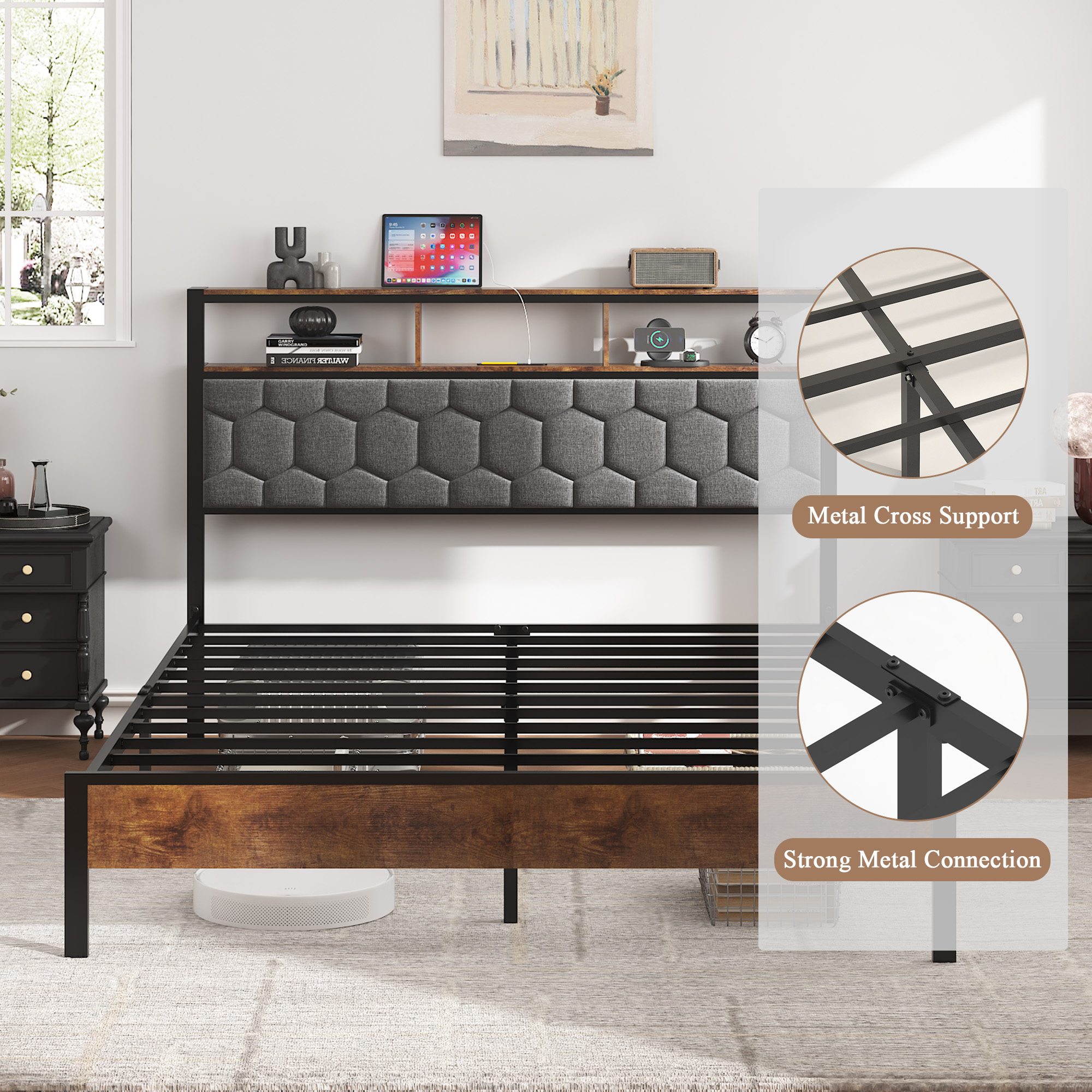 King Size Wooden Platform Bed Frame