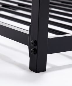 Metal Twin Over Full Bunk Bed with White Mesh Guard Rail