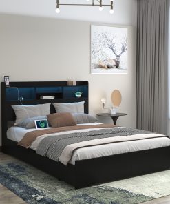 Full Bed Frame With 6 Storage Drawers