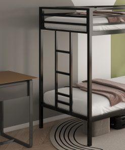 Metal Black Twin Over Twin Bunk Bed
