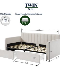 Flora Upholstered Daybed, Twin Size