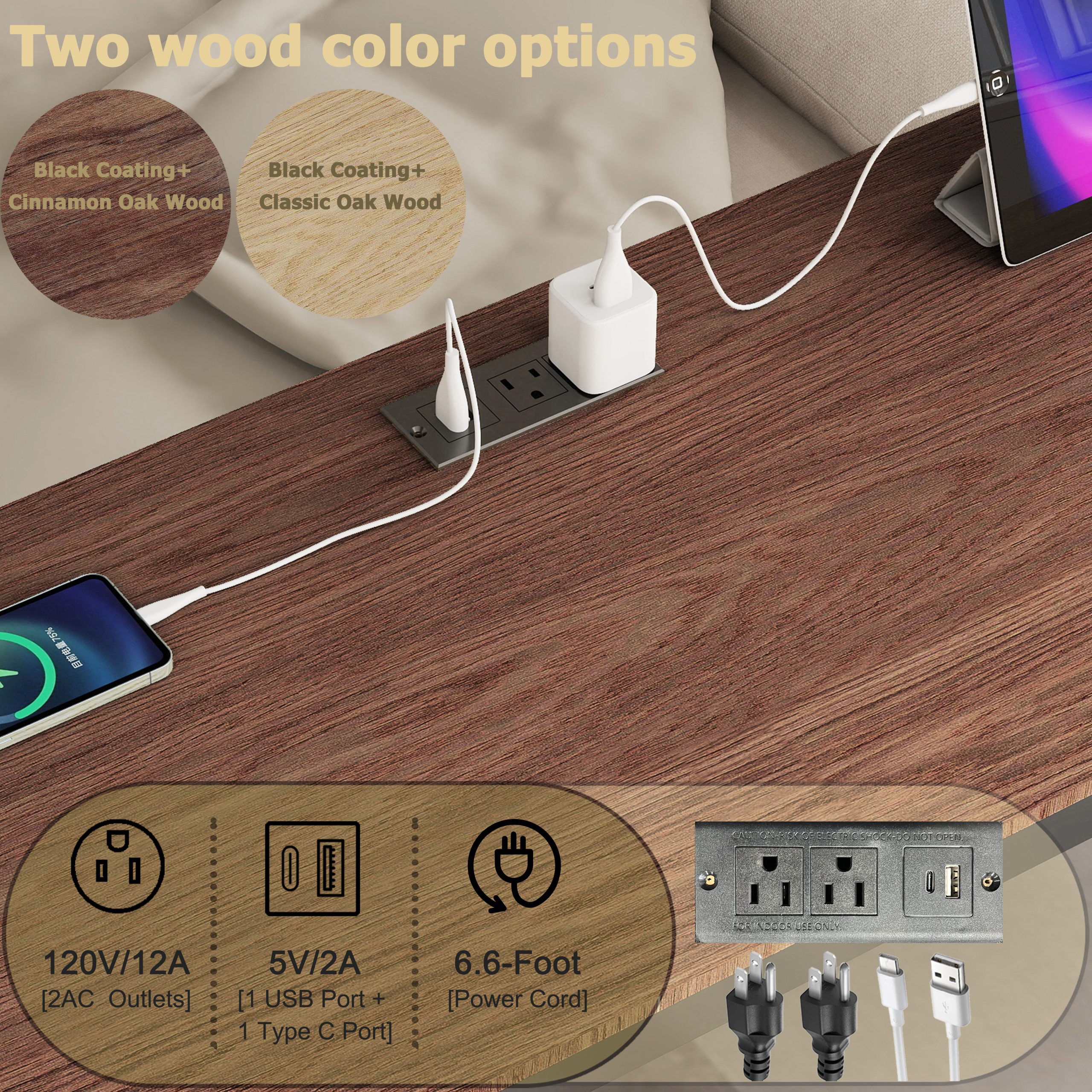 Ethan Full Over Twin Bunk Bed with Desk, Charging Station and Storage Shelves