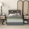 Full Bed Frame With 4 Storage Drawers