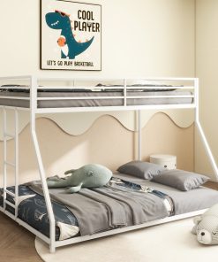 White Twin Over Full Bunk Bed For Kids And Adult
