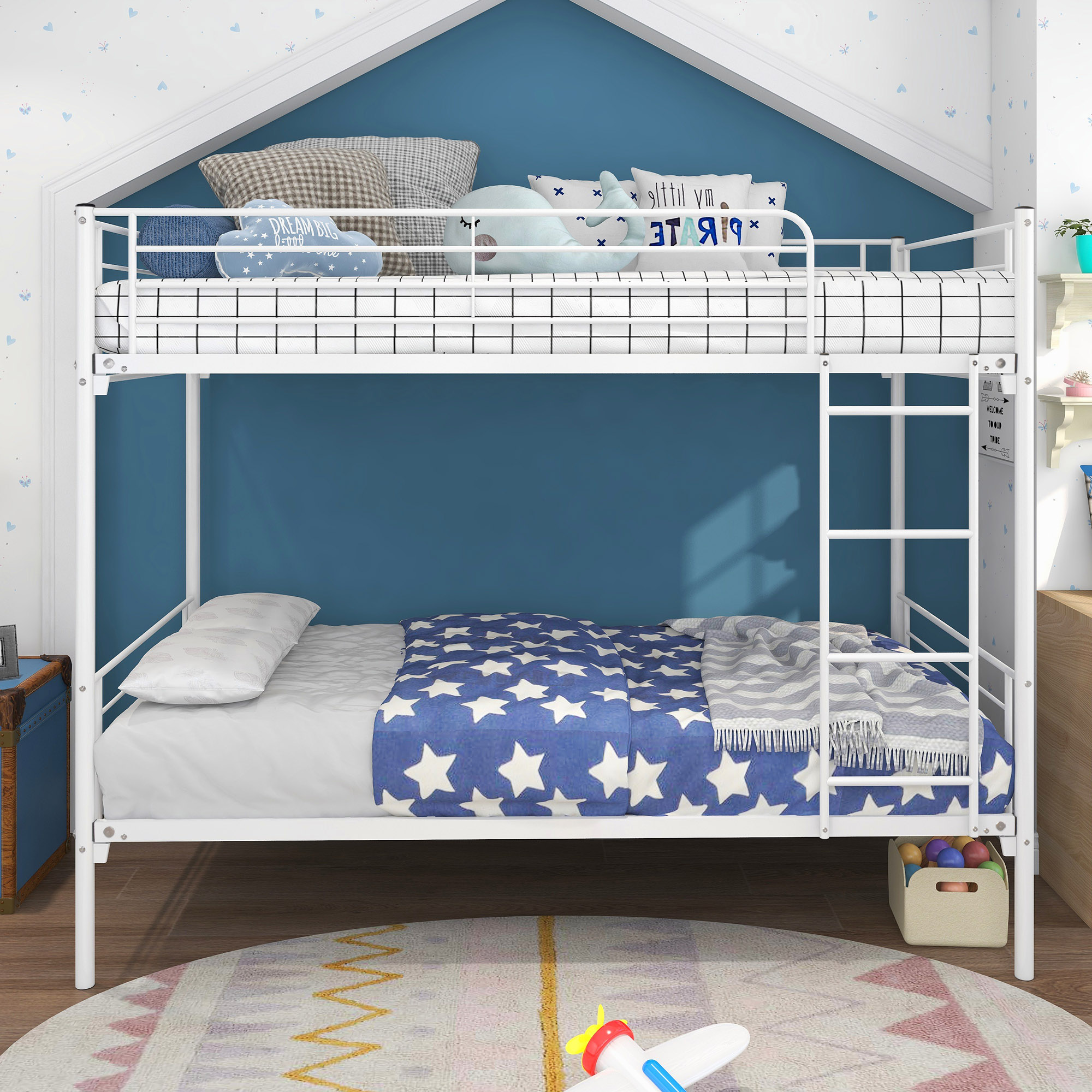 Twin over Twin Bunk Bed With Metal Frame