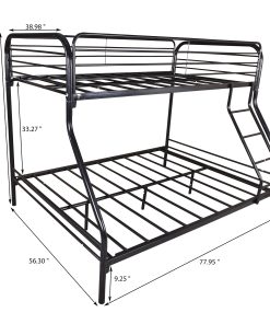 Heavy Duty Twin-Over-Full Metal Bunk Bed