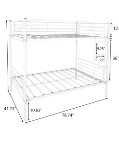 Twin over Twin Bunk Bed With Metal Frame