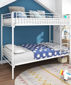 Twin over Twin Bunk Bed With Metal Frame