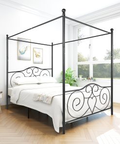 Metal Queen Size Canopy Bed Frame