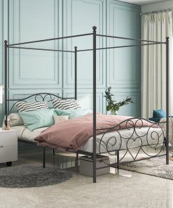 Metal Queen Size Canopy Bed Frame