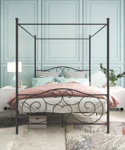 Metal Queen Size Canopy Bed Frame
