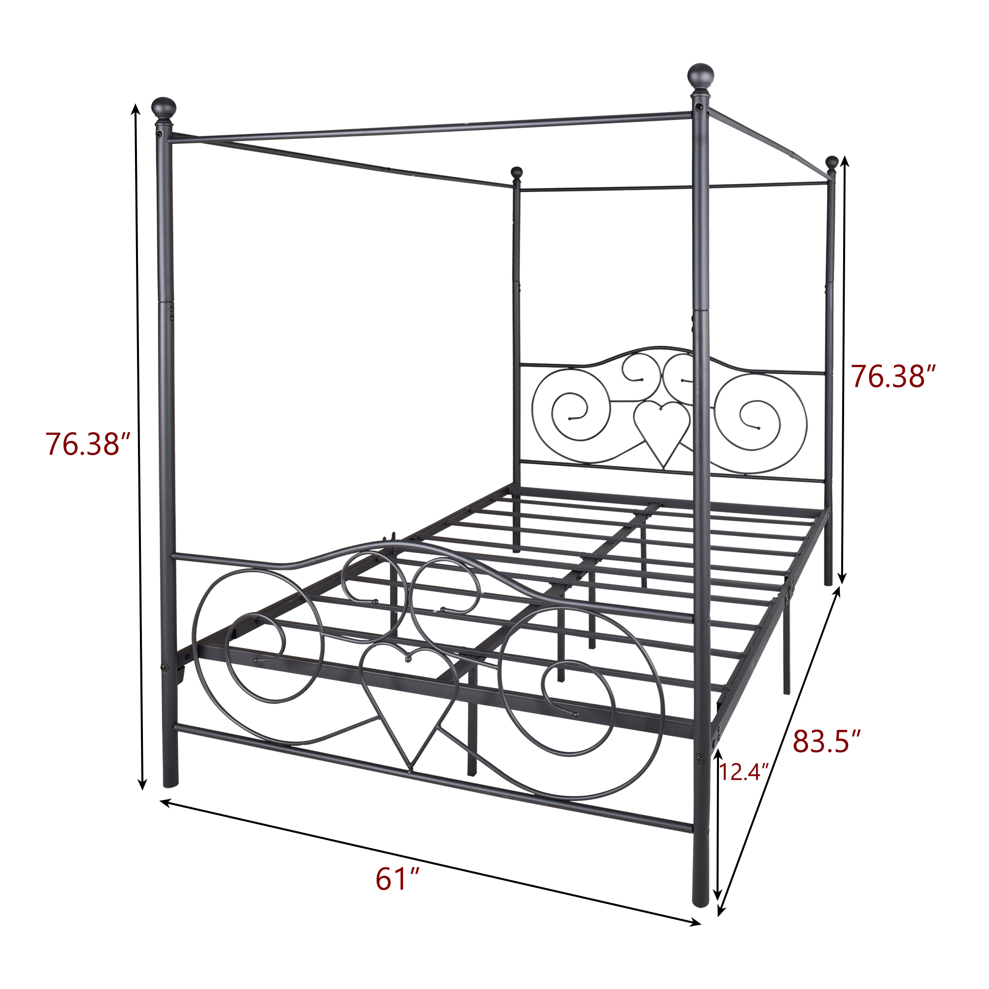 Metal Queen Size Canopy Bed Frame