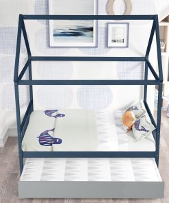 House Shape Full Platform Bed With Trundle