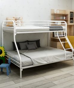 Twin-Over-Full Metal Bunk Bed with Guardrail