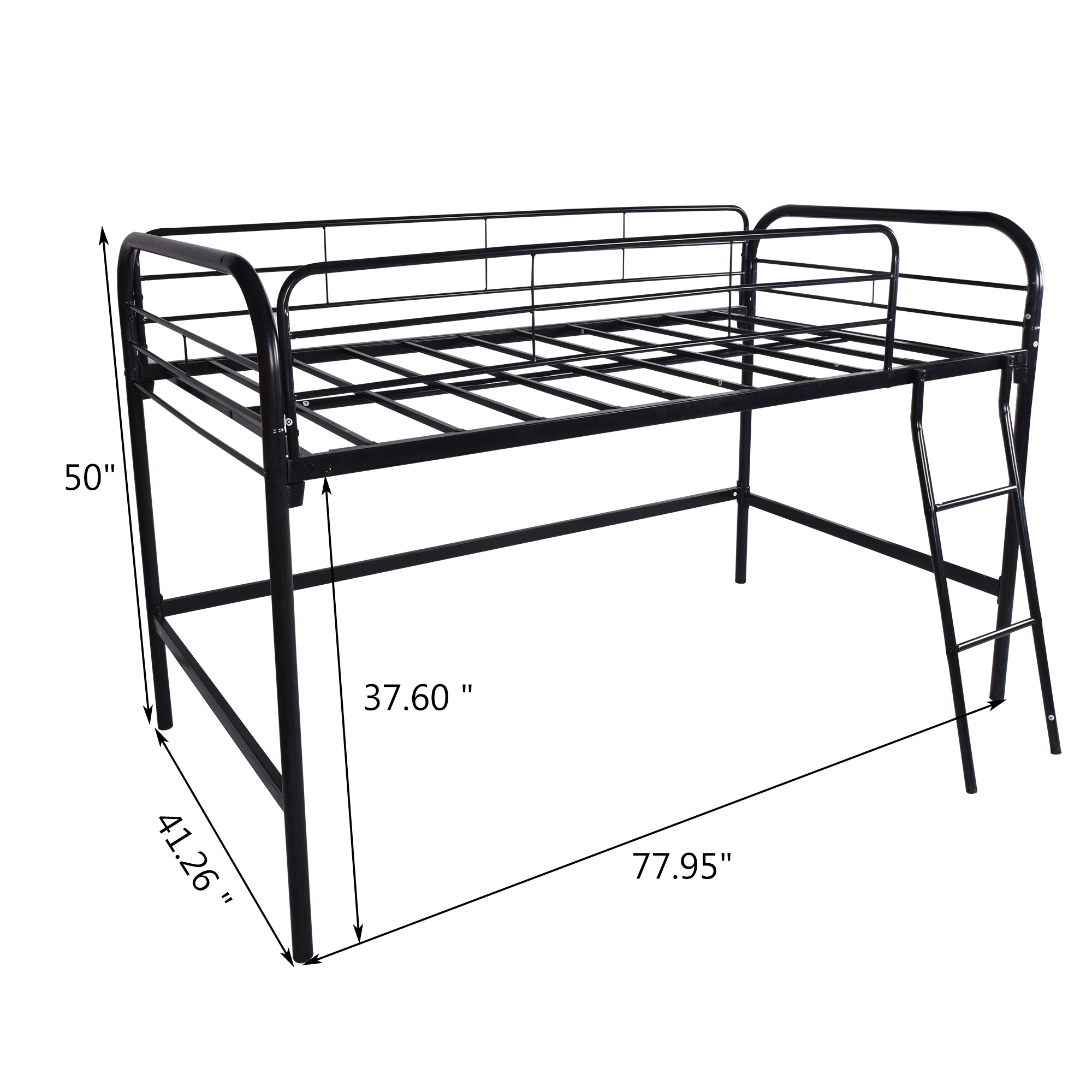 Metal Twin Size High Loft Bed