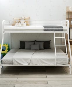 Twin-Over-Full Metal Bunk Bed with Guardrail