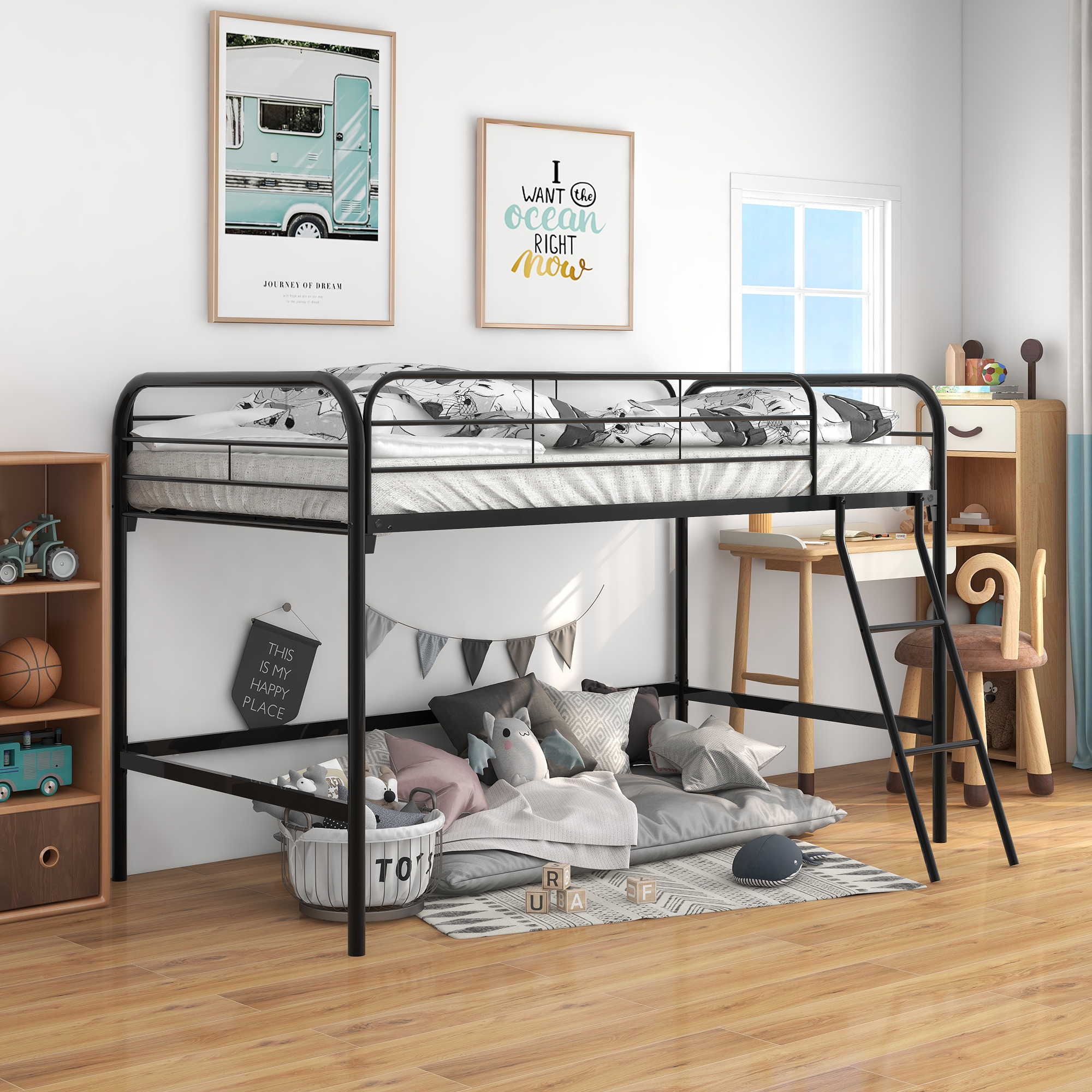 Metal Twin Size High Loft Bed