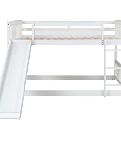 Full Over Full Bunk Bed With Slide and Ladder