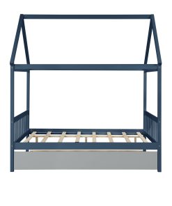 House Shape Full Platform Bed With Trundle