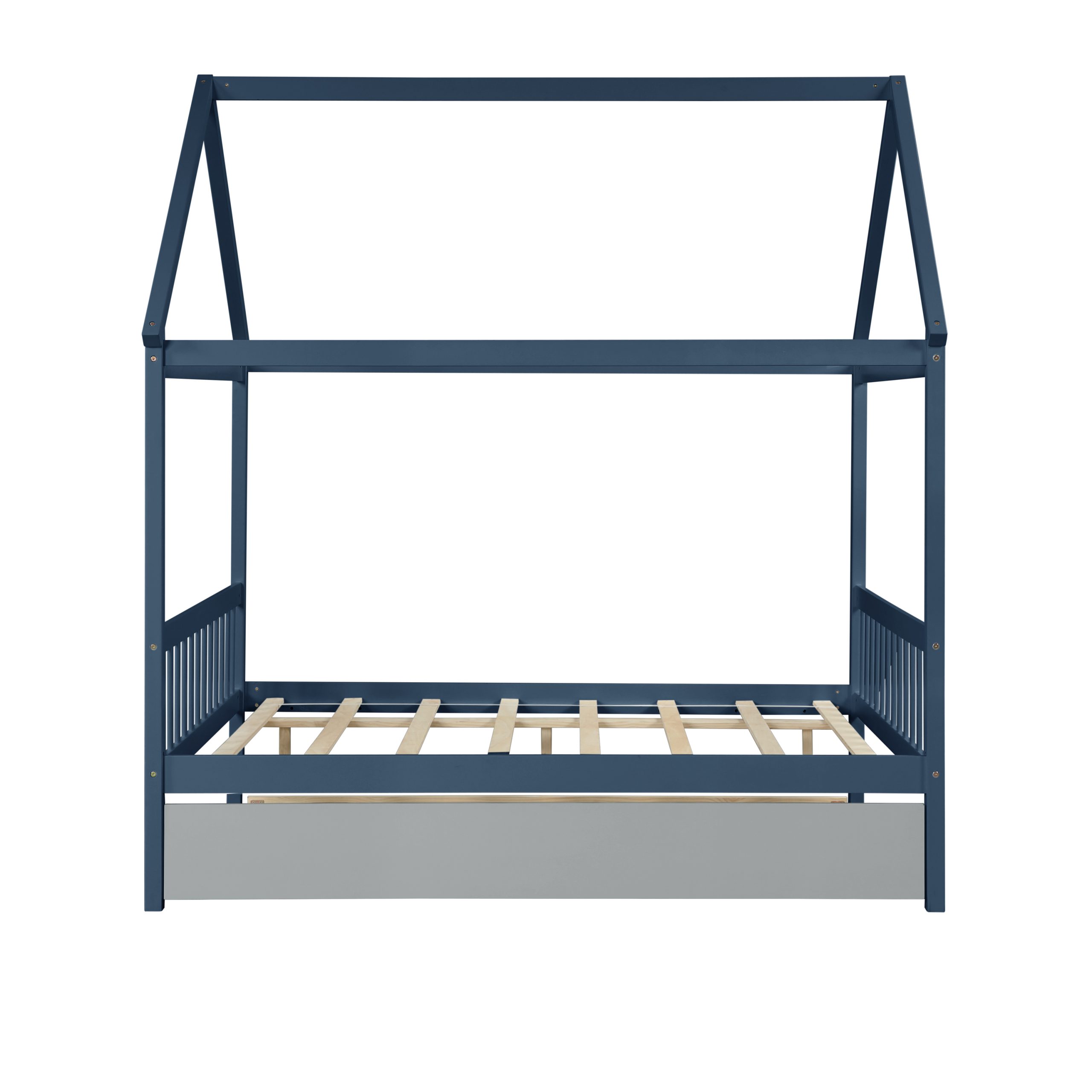 House Shape Full Platform Bed With Trundle