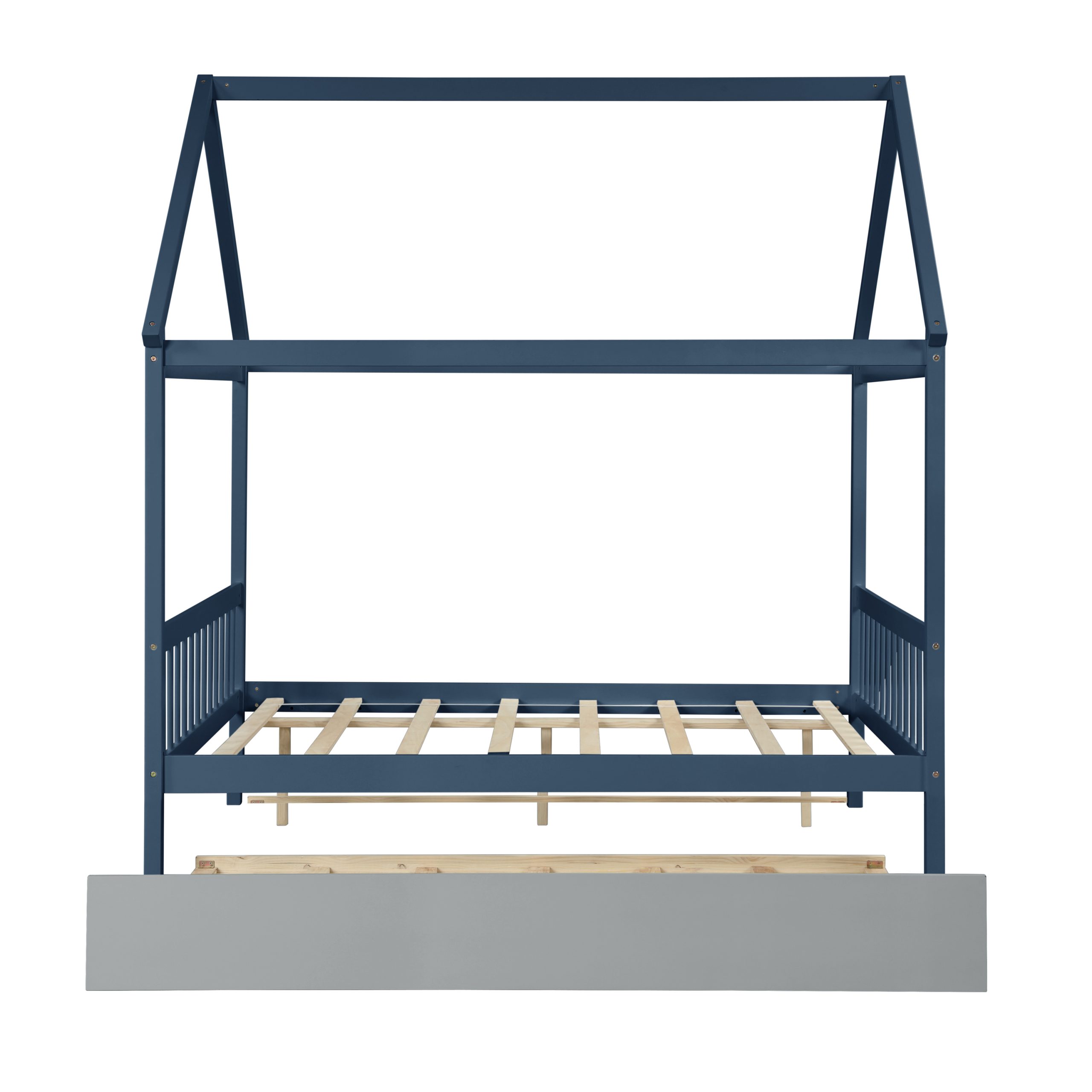 House Shape Full Platform Bed With Trundle