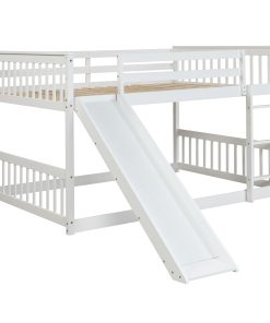 Full Over Full Bunk Bed With Slide and Ladder