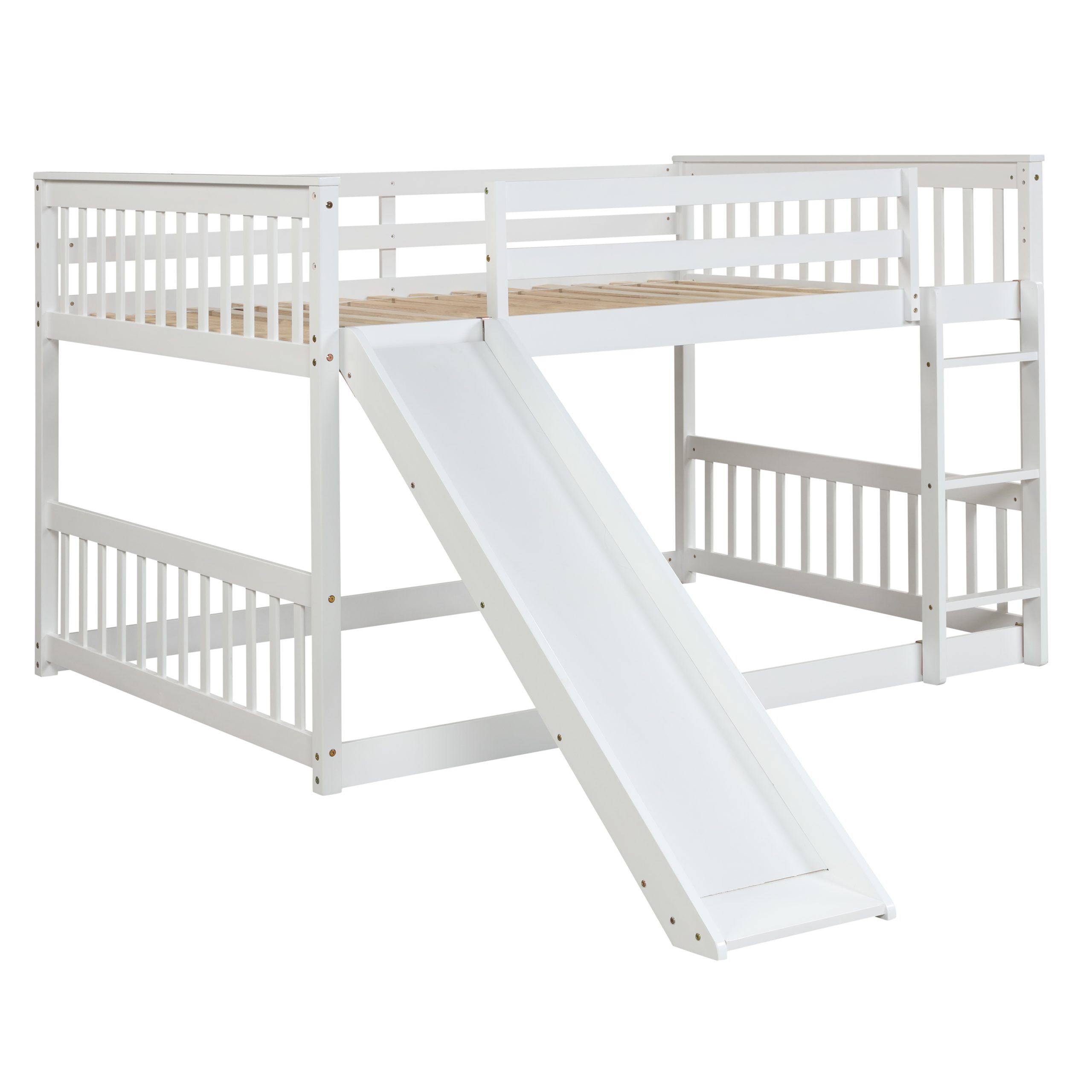 Full Over Full Bunk Bed With Slide and Ladder
