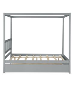 Full Size Canopy Bed with Twin Trundle