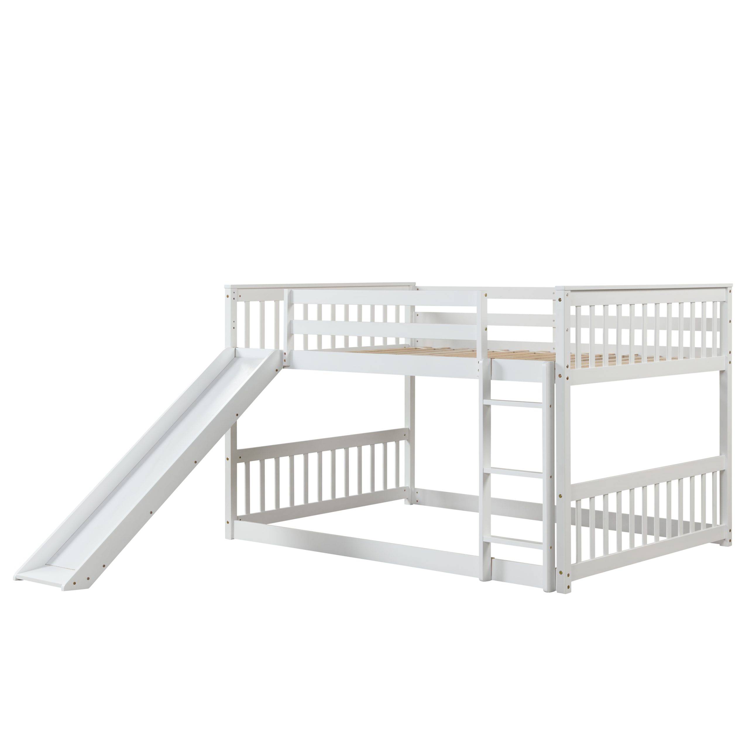 Full Over Full Bunk Bed With Slide and Ladder