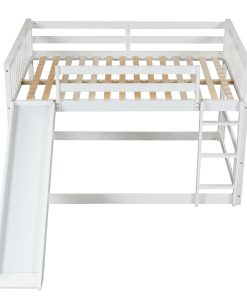 Full Over Full Bunk Bed With Slide and Ladder