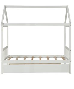 Solid Wood Twin House Bed Frame with Trundle