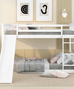 Full Over Full Bunk Bed With Slide and Ladder