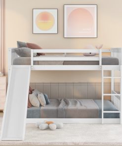 Full Over Full Bunk Bed With Slide and Ladder