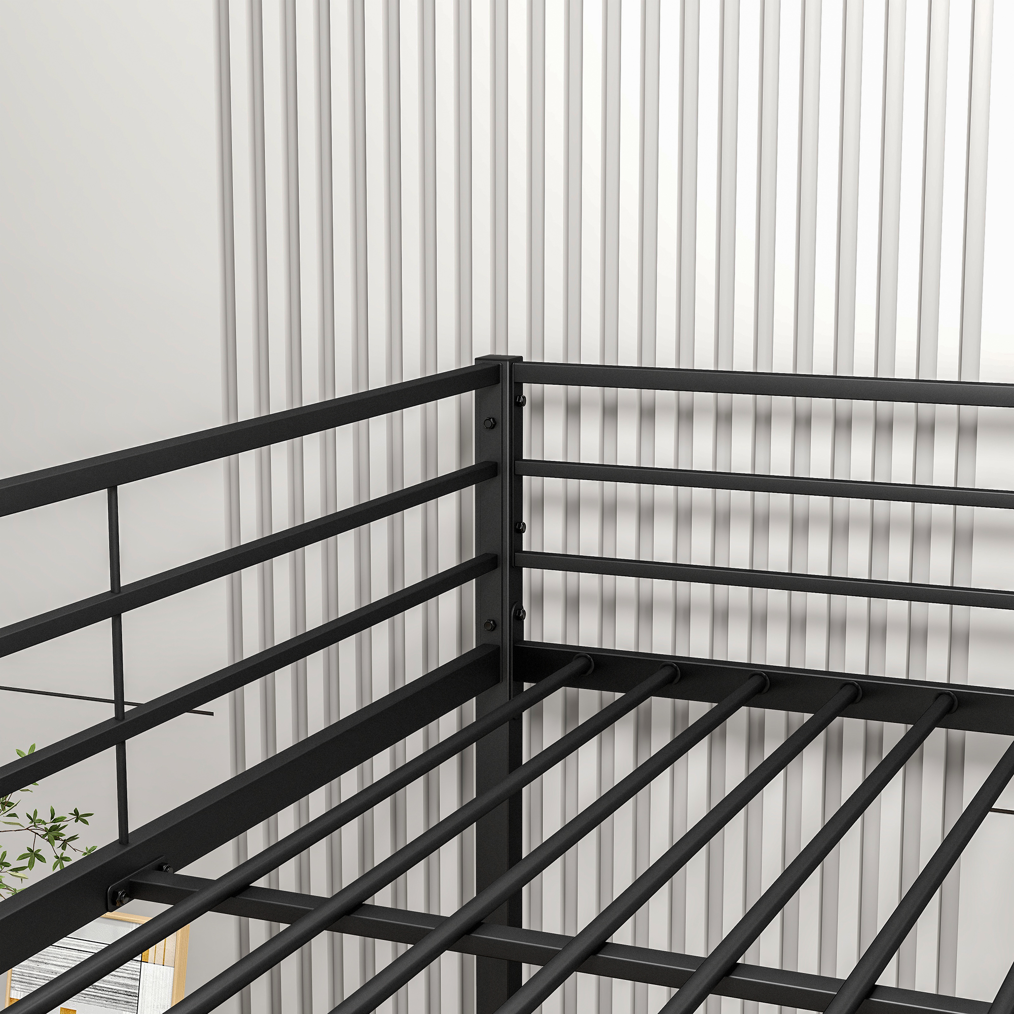 Full Over Full Metal Bunk Bed with Safety Guard Rails