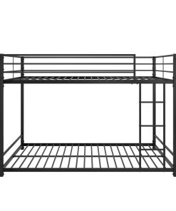 Full Over Full Metal Bunk Bed with Safety Guard Rails