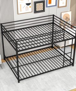 Full Over Full Metal Bunk Bed with Safety Guard Rails