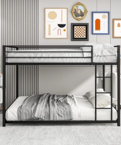 Full Over Full Metal Bunk Bed with Safety Guard Rails